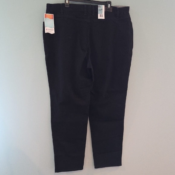 Lee Black Jeans Relaxed Fit Tapered Leg Side Elastic At Waist Women's 26W Long - Picture 8 of 16